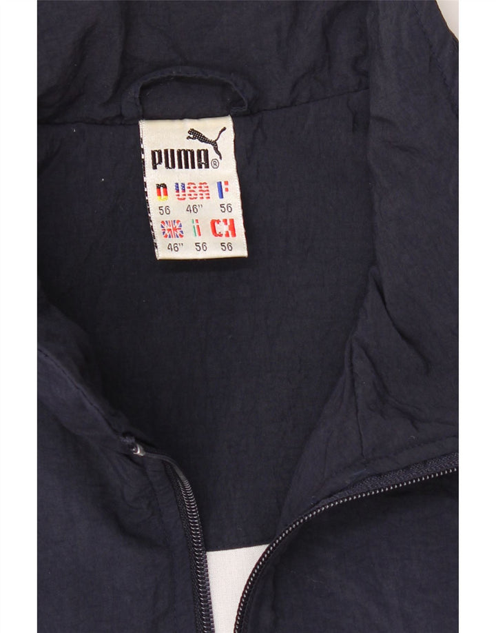 PUMA Mens Windbreaker Jacket UK 46 3XL Navy Blue Polyamide Vintage Puma and Second-Hand Puma from Messina Hembry 