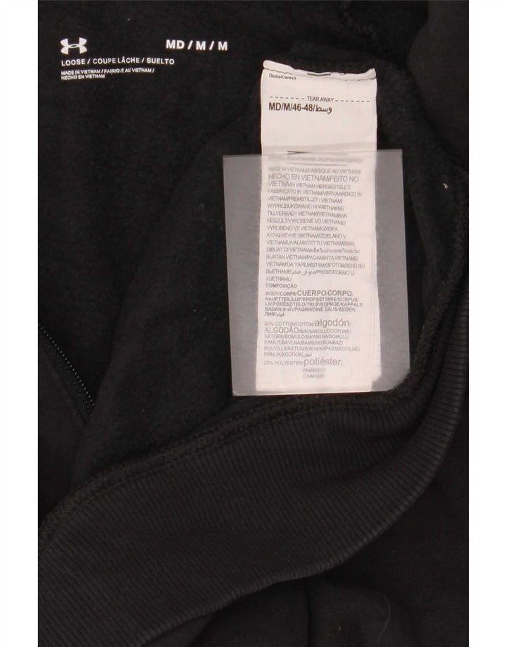 Under Armour Mens Zip Hoodie Sweater Medium Black Cotton