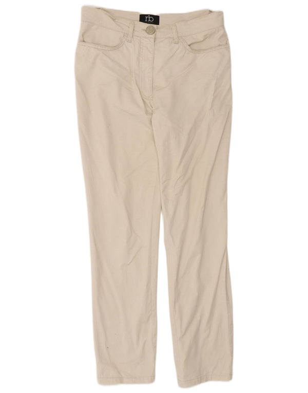 Roccobarocco Womens Slim Casual Trousers EU 38 Medium W30 L31 Off White