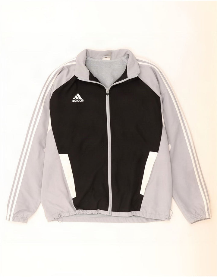 Adidas Mens Tracksuit Top Jacket UK 50/52 2XL Black Colourblock Polyester