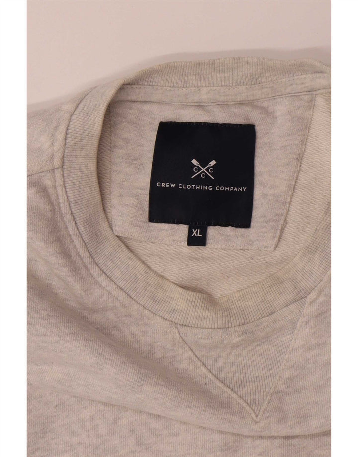 Crew Clothing Mens Sweatshirt Jumper XL Grey Flecked Cotton