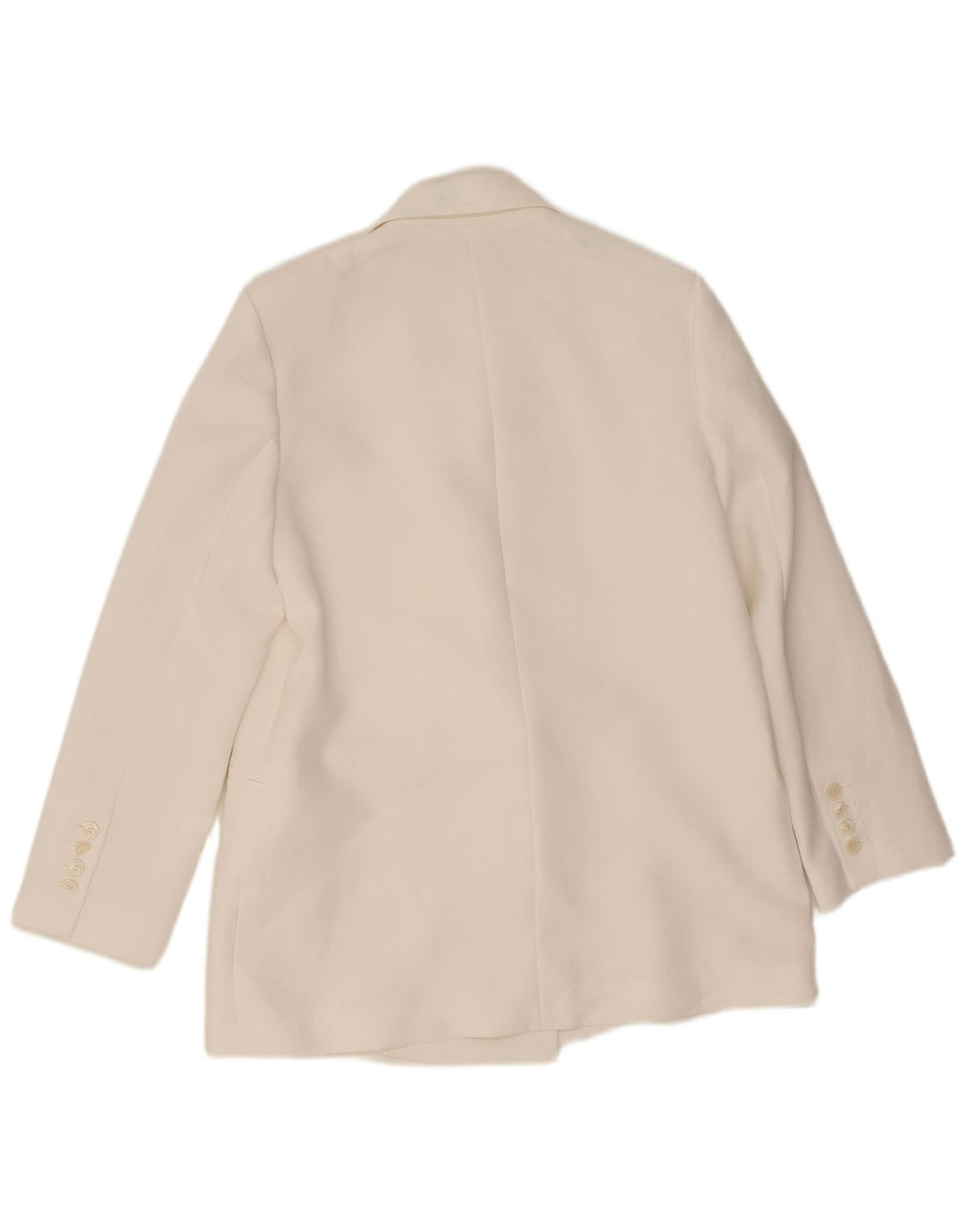 Zara Womens Double Breasted Blazer Jacket UK 14 Medium White Polyester