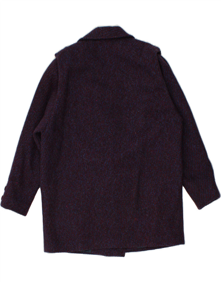 VINTAGE Womens Loose Fit Double Breasted Coat EU 38 Medium Purple Wool Vintage Vintage and Second-Hand Vintage from Messina Hembry 