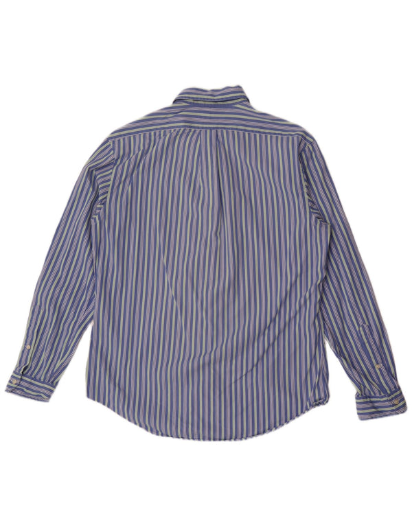 Polo Ralph Lauren Mens Custom Fit Shirt Large Blue Striped Cotton