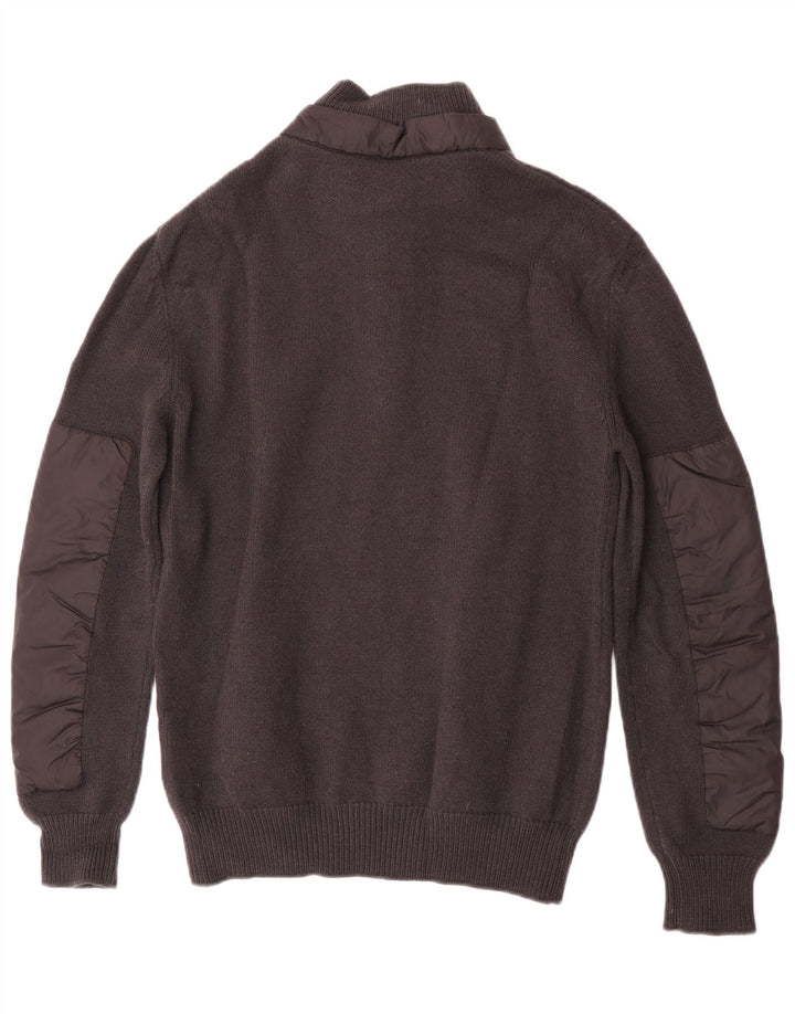 Moncler Mens Zip Neck Jumper Sweater Large Grey Wool