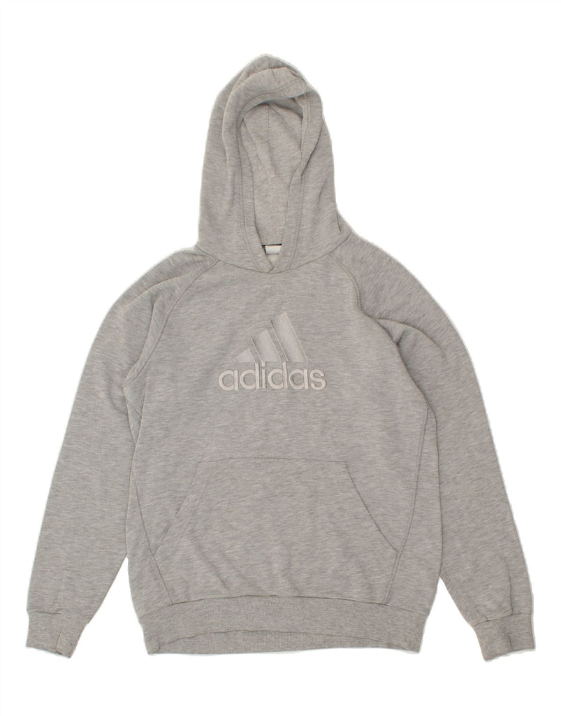 ADIDAS Boys Graphic Hoodie Jumper 13-14 Years Grey Cotton | Vintage Adidas | Thrift | Second-Hand Adidas | Used Clothing | Messina Hembry 