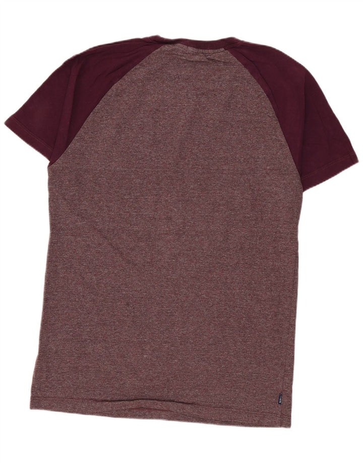 Superdry Mens T-Shirt Top Medium Burgundy Flecked Cotton