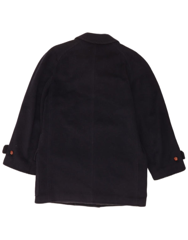 Les Copains Mens Double Breasted Coat UK 36 Small Navy Blue Wool