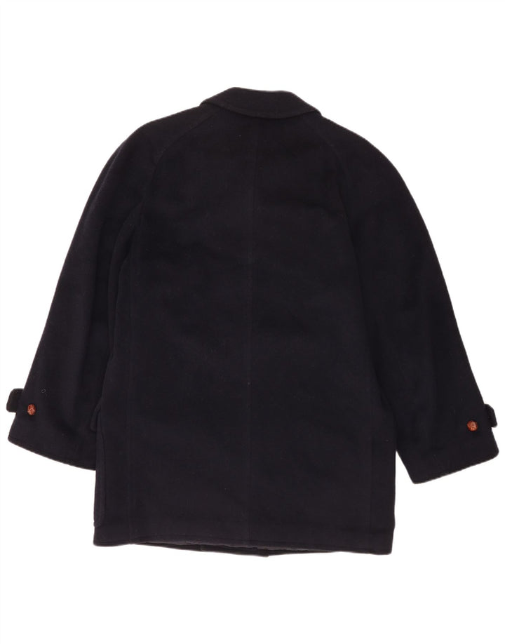 Les Copains Mens Double Breasted Coat UK 36 Small Navy Blue Wool