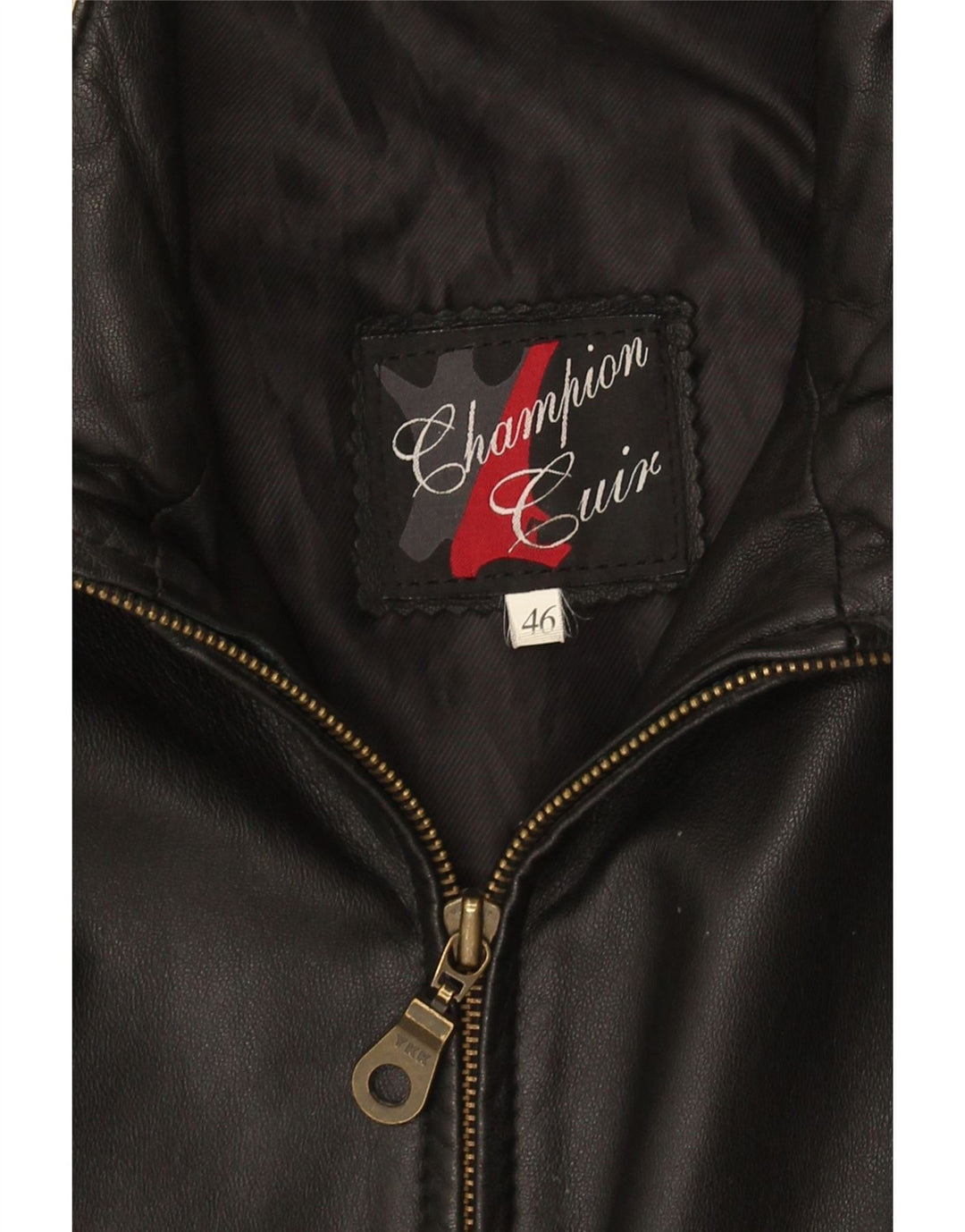Vintage Mens Leather Jacket IT 46 Small Black Colourblock