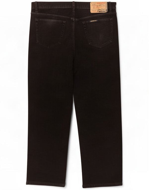 Carrera Mens Straight Crop Corduroy Trousers W38 L25 Black Cotton