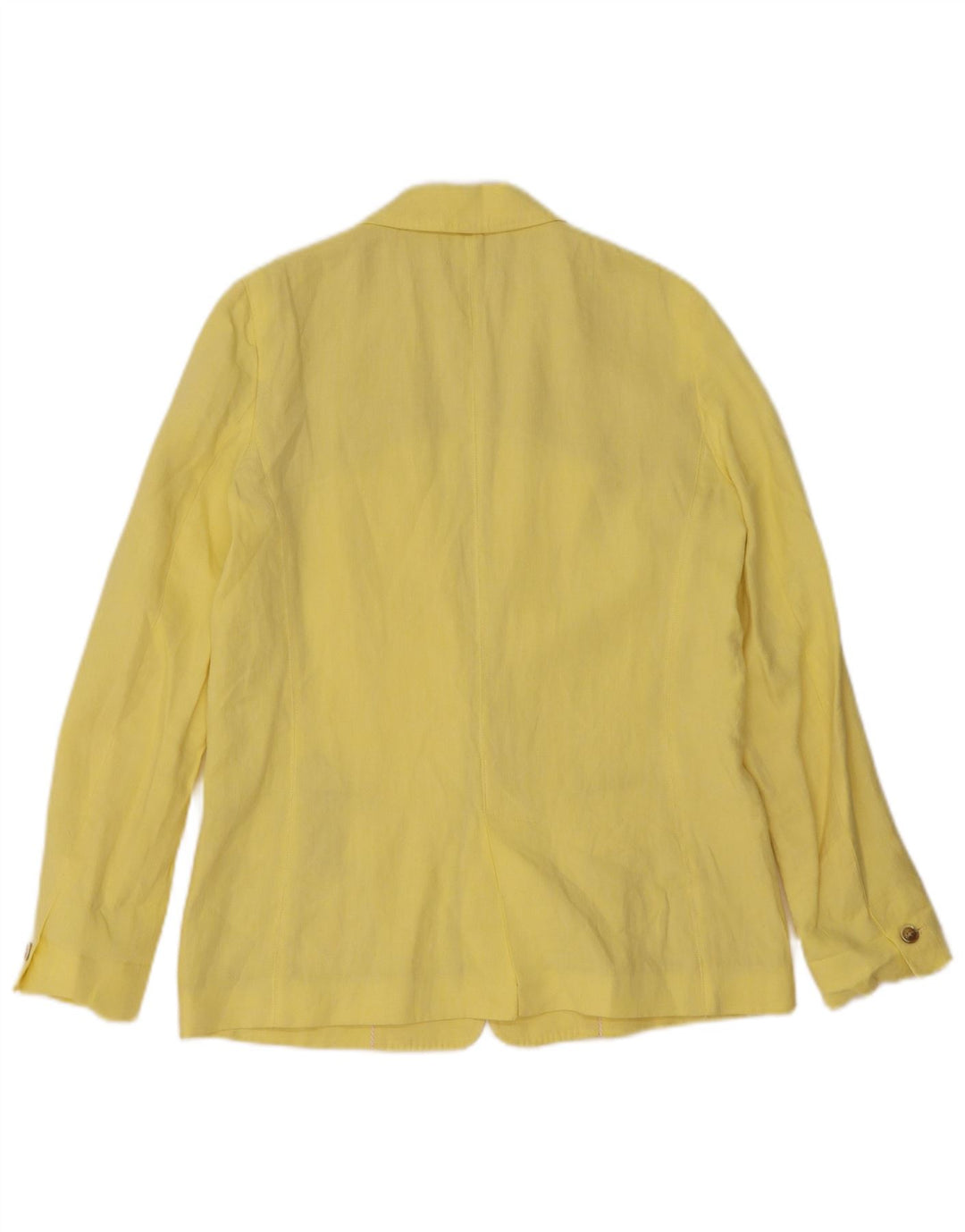 MASSIMO DUTTI Womens 1 Button Blazer Jacket EU 38 Medium Yellow Linen