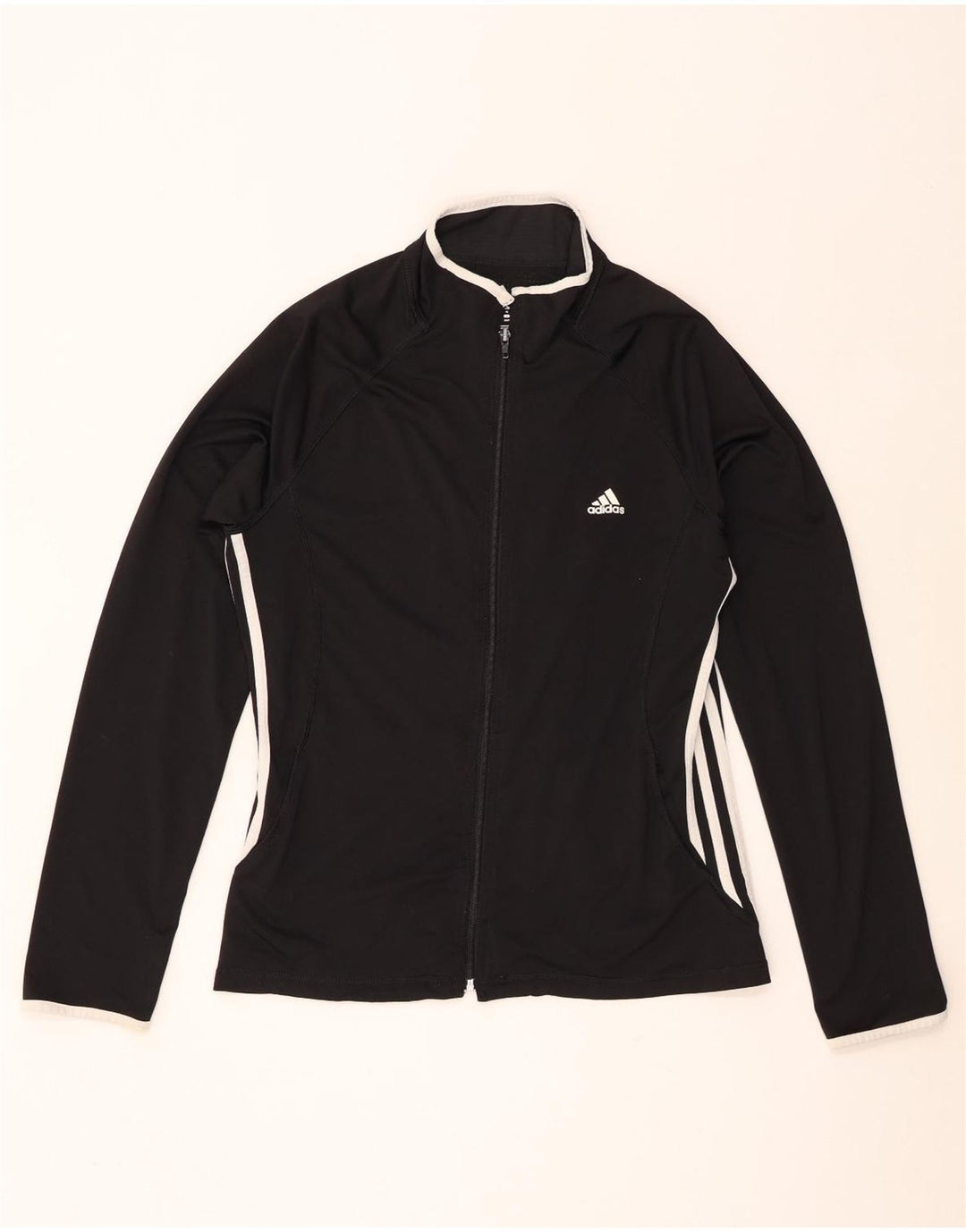 Adidas Womens Tracksuit Top Jacket UK 18 XL Black Colourblock