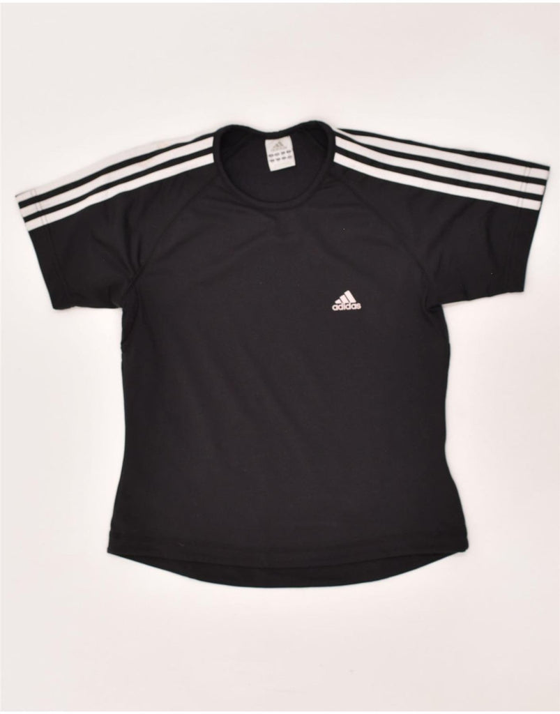 ADIDAS Womens Climacool T-Shirt Top UK 10 Small Black Polyester | Vintage Adidas | Thrift | Second-Hand Adidas | Used Clothing | Messina Hembry 