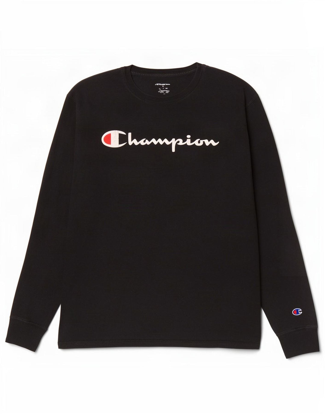 Champion Mens Graphic Top Long Sleeve Medium Black