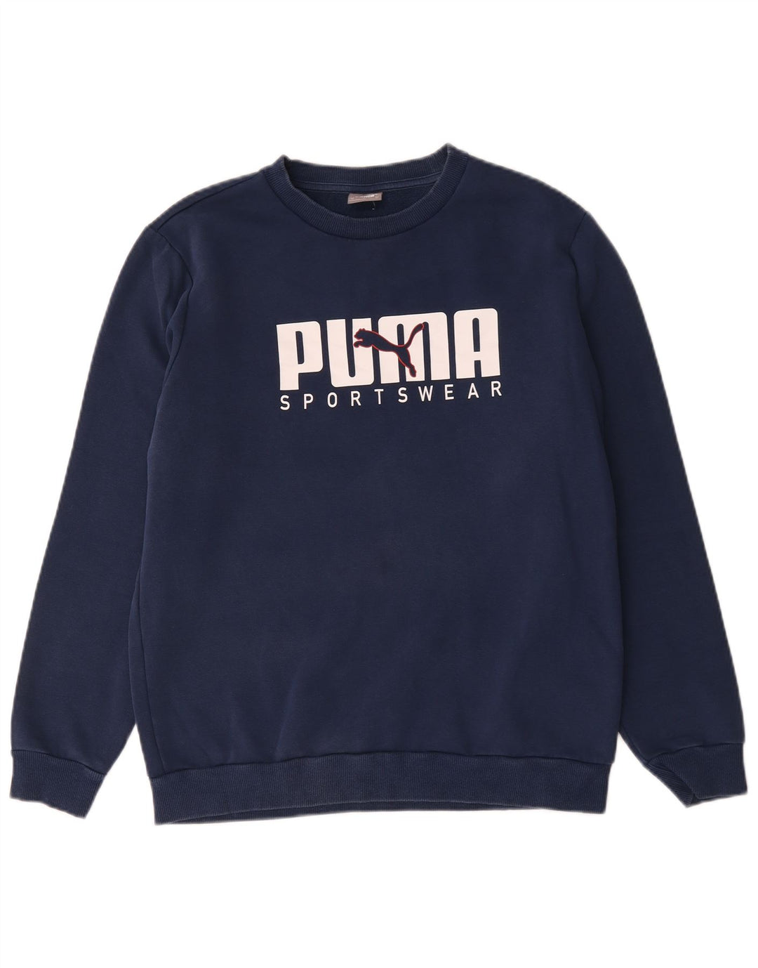 Puma Mens Graphic Sweatshirt Jumper Medium Navy Blue Cotton