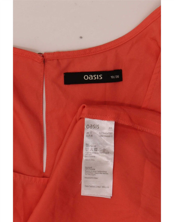 Oasis Womens Sleeveless Blouse Top UK 10 Small Orange Polyester