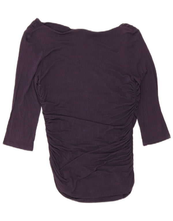 Phase Eight Womens 3/4 Sleeve Off Shoulder Top UK 12 Medium Purple Viscose