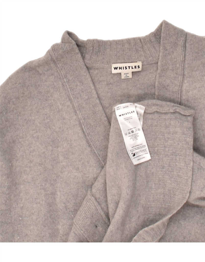WHISTLES Womens Loose Fit Cardigan Sweater UK 10 Small Grey Merino Wool | Vintage Whistles | Thrift | Second-Hand Whistles | Used Clothing | Messina Hembry 