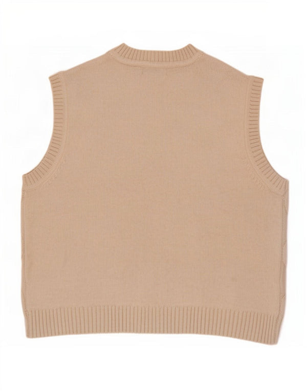 Marks & Spencer Womens Vest Tank Top UK 16 Large Beige Polyester