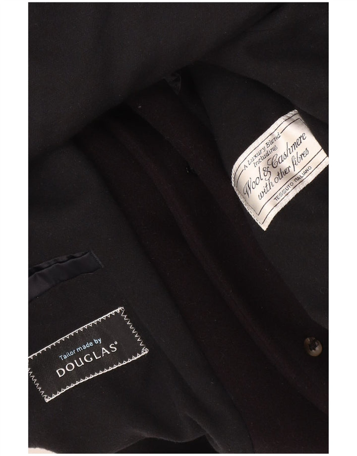 Douglas Mens Overcoat UK 38 Medium Black Wool