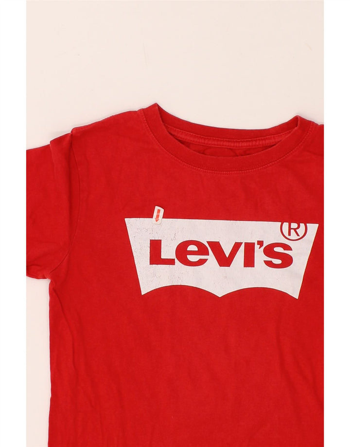 LEVI'S Boys Graphic T-Shirt Top 9-10 Years Red Cotton Vintage Levi's and Second-Hand Levi's from Messina Hembry 