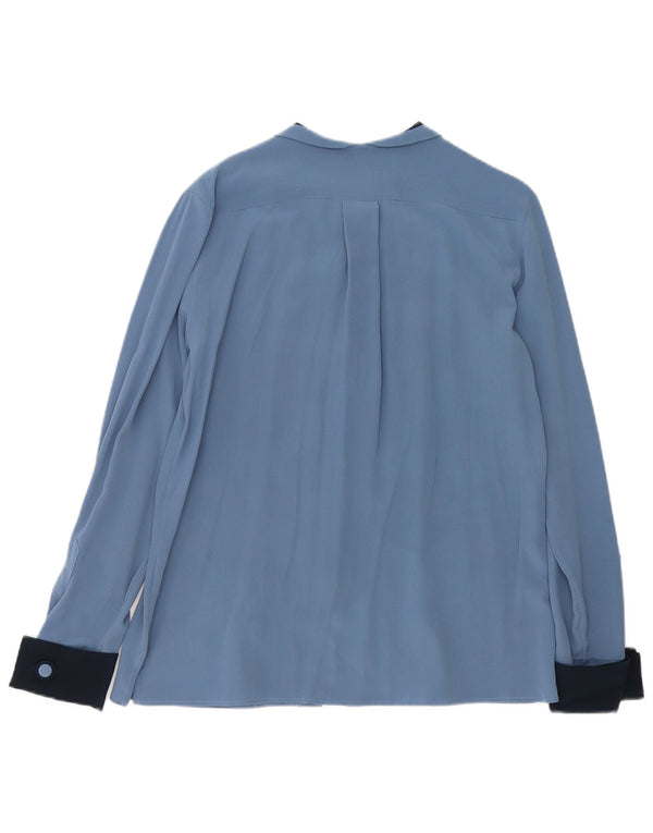 Vintage Womens Shirt Blouse IT 46 Large Blue Colourblock