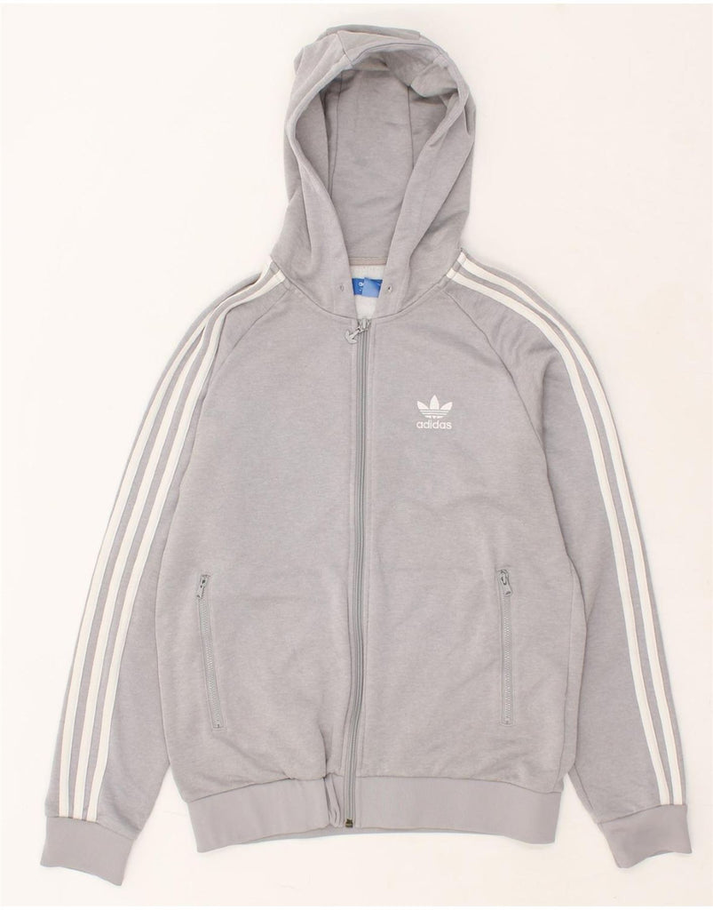 ADIDAS Mens Zip Hoodie Sweater Small Grey Cotton | Vintage Adidas | Thrift | Second-Hand Adidas | Used Clothing | Messina Hembry 