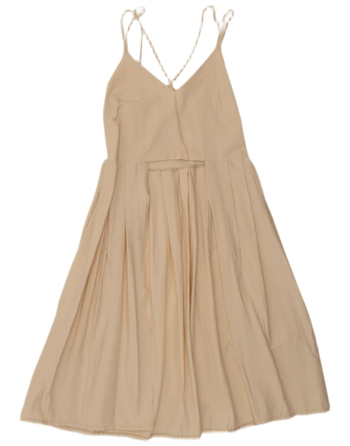 Zara Womens Sundress UK 14 Medium Beige