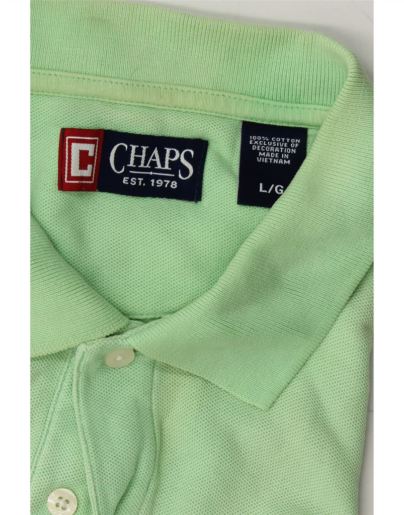 CHAPS Mens Grant Fit Polo Shirt Large Green Cotton Vintage Chaps and Second-Hand Chaps from Messina Hembry 