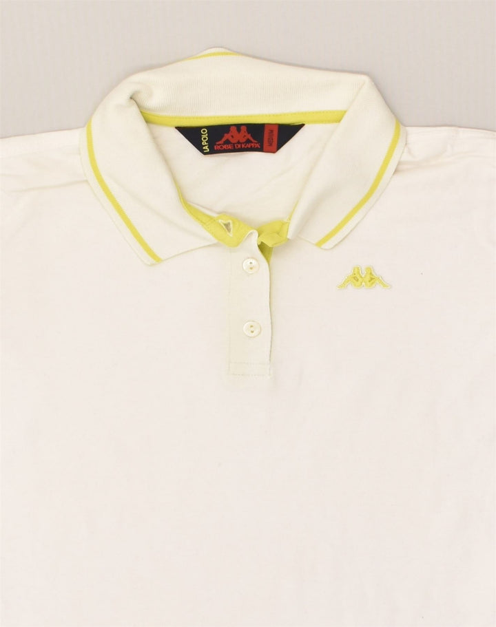 KAPPA Womens Polo Shirt Medium White Cotton | Vintage Kappa | Thrift | Second-Hand Kappa | Used Clothing | Messina Hembry 