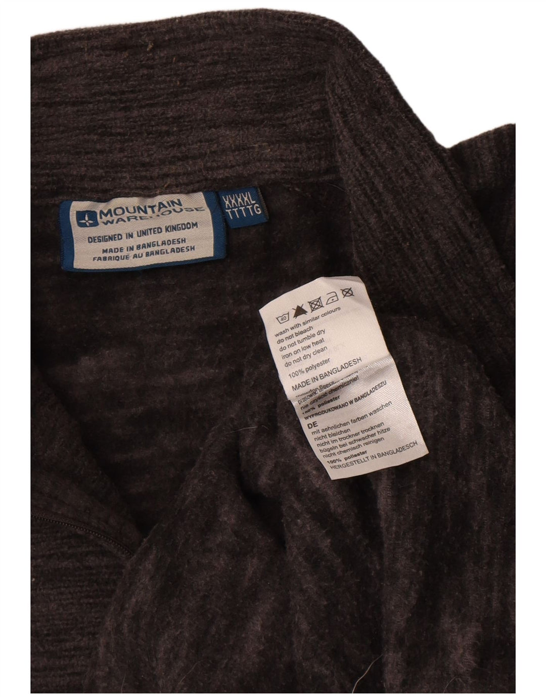 Mountain Warehouse Mens Zip Neck Fleece Jumper 4XL Grey Flecked Polyester