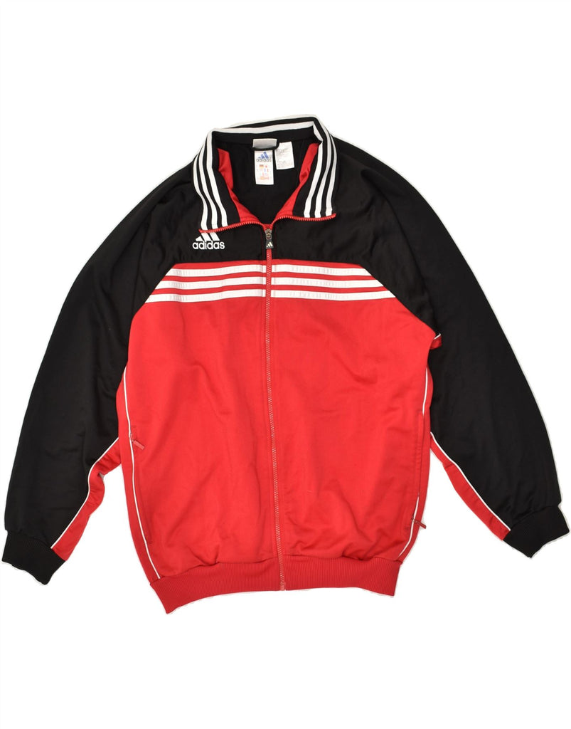 ADIDAS Mens Graphic Tracksuit Top Jacket UK 44/46 Large Red Colourblock | Vintage Adidas | Thrift | Second-Hand Adidas | Used Clothing | Messina Hembry 