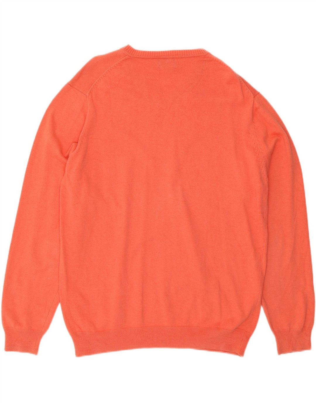 MASSIMO DUTTI Mens V-Neck Jumper Sweater Large Pink Cotton