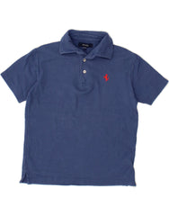 FERRARI Boys Polo Shirt 9-10 Years Navy Blue Cotton