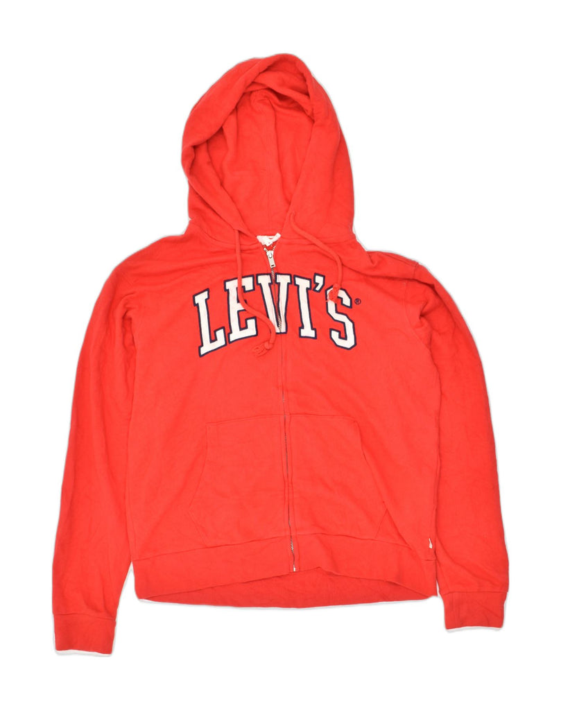 LEVI'S Mens Graphic Zip Hoodie Sweater Small Red Cotton | Vintage Levi's | Thrift | Second-Hand Levi's | Used Clothing | Messina Hembry 