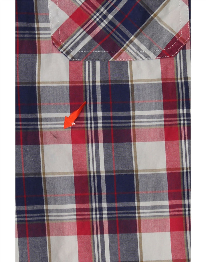 SUPERDRY Mens Short Sleeve Shirt Large Multicoloured Check Cotton