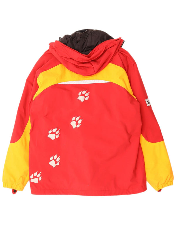 Jack Wolfskin Boys Graphic Windbreaker Jacket 15-16 Years Red Colourblock