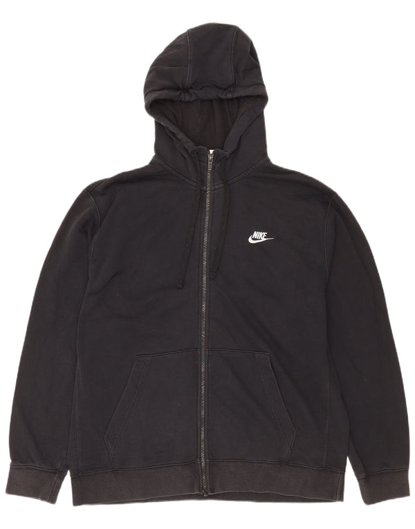 Nike Mens Zip Hoodie Sweater XL Black Cotton
