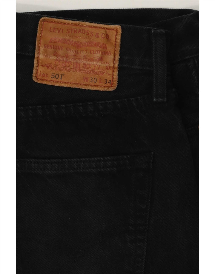 Levi's Mens 501 Straight Jeans W30 L34 Black Cotton
