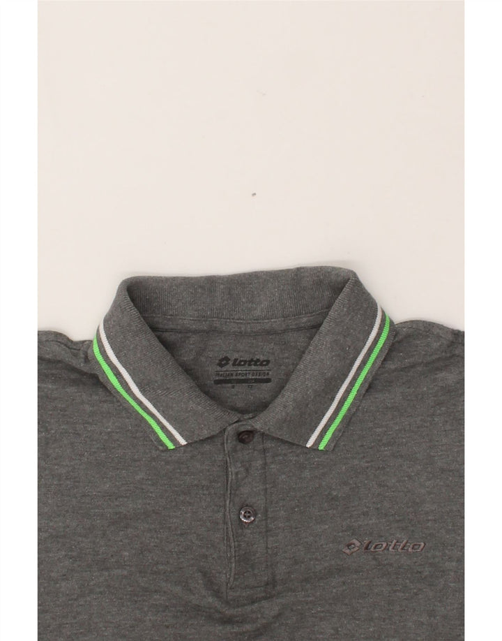 LOTTO Mens Polo Shirt Small Grey Cotton Vintage Lotto and Second-Hand Lotto from Messina Hembry 