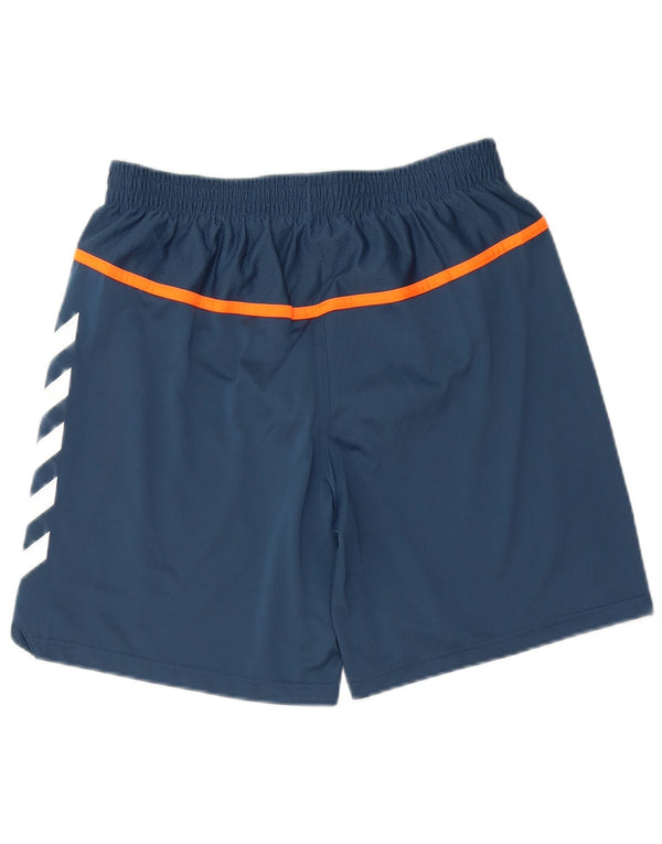 Hummel Mens Graphic Sport Shorts Medium Navy Blue Colourblock Polyester
