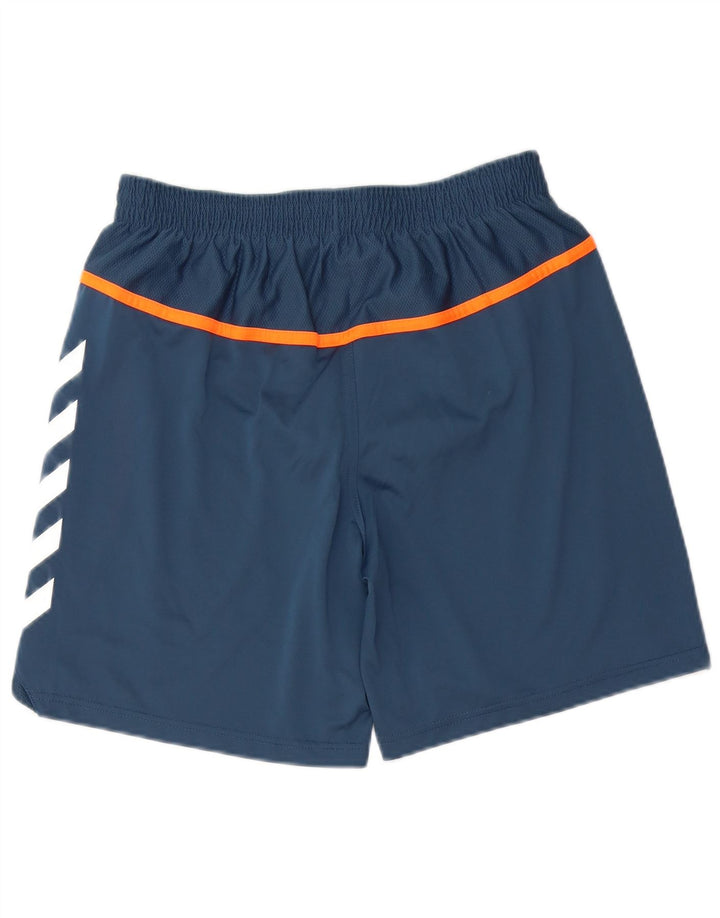 Hummel Mens Graphic Sport Shorts Medium Navy Blue Colourblock Polyester