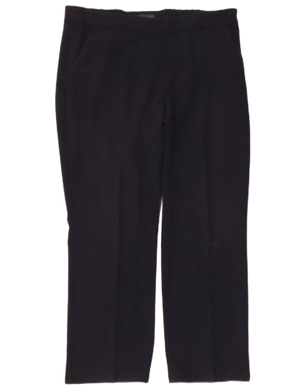 Marks & Spencer Womens Casual Trousers UK 14 Large W34 L27 Navy Blue