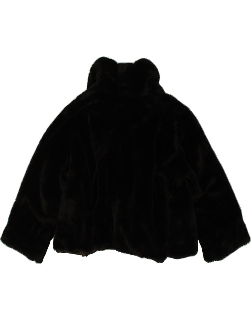 I GABBIANI Womens Faux Fur Jacket UK 14 Medium Black Acrylic | Vintage I Gabbiani | Thrift | Second-Hand I Gabbiani | Used Clothing | Messina Hembry 