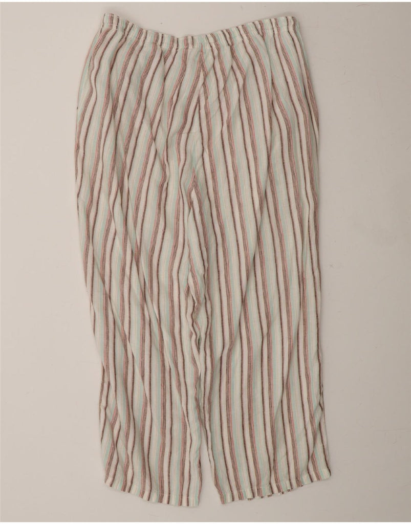 ORVIS Womens Crop Chino Trousers Large W36 L24 Multicoloured Striped Linen Vintage Orvis and Second-Hand Orvis from Messina Hembry 
