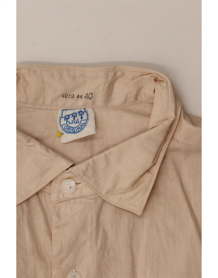VINTAGE Womens Oversized Pullover Shirt Dress EU 40 Medium Beige Vintage Vintage and Second-Hand Vintage from Messina Hembry 