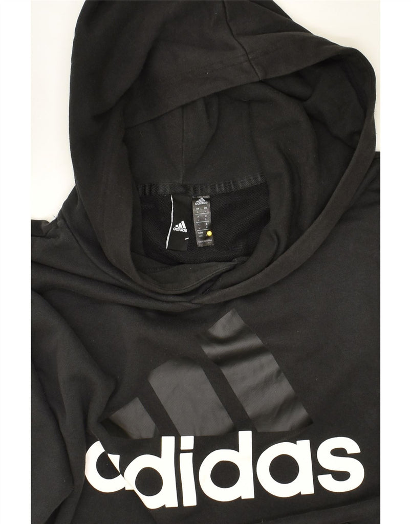 ADIDAS Mens Graphic Hoodie Jumper Large Black Cotton | Vintage Adidas | Thrift | Second-Hand Adidas | Used Clothing | Messina Hembry 