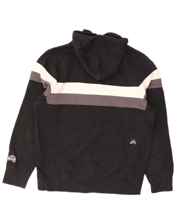 Nike Mens Hoodie Jumper Medium Black Colourblock Cotton