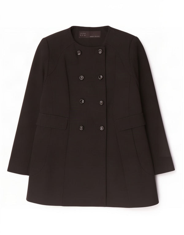 Zara Womens Double Breasted Coat UK 18 XL Black